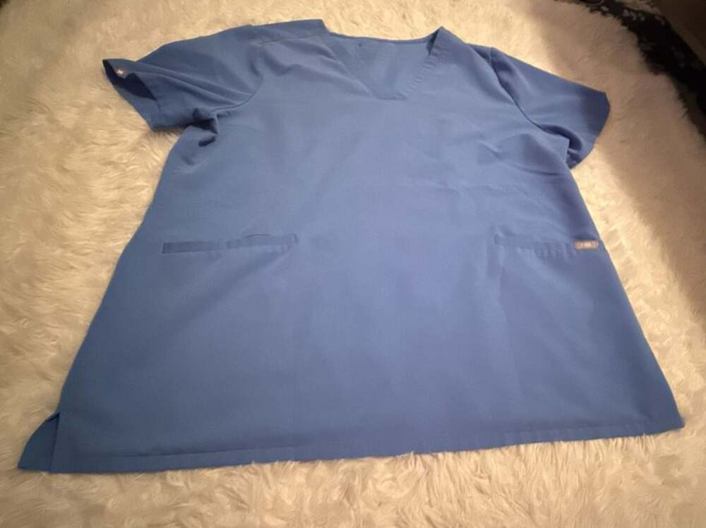 Figs Scrub Top Blue Technical Collection